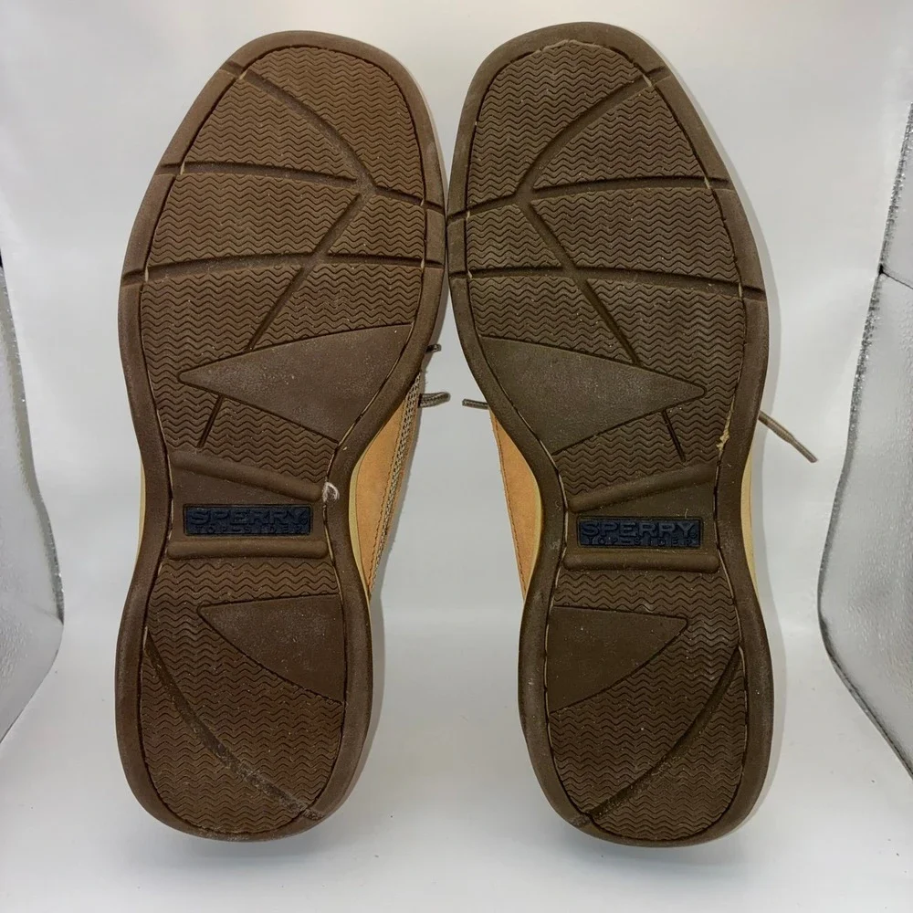 Sperry Top-Sider Mens Tan Nubuck Leather Mesh Boat Shoes Loafers 10.5 M